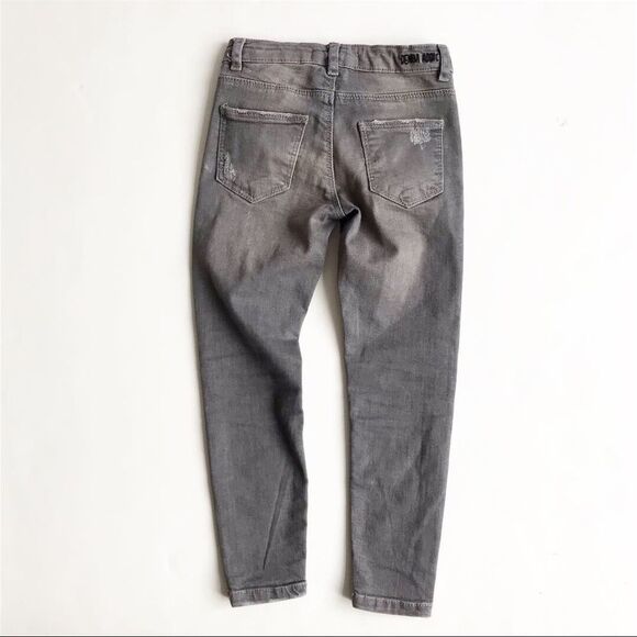 Zara gray distressed jewel stripe jeans EUC  6Y - Picture 3 of 3